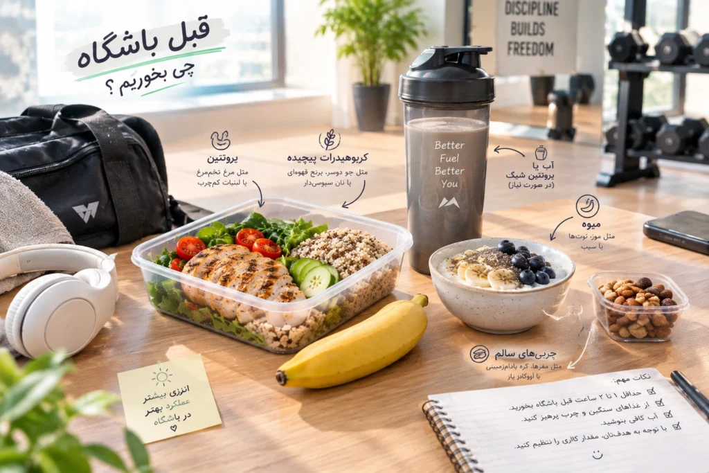 قبل باشگاه چی بخوریم؟ بهترین تغذیه قبل از ورزش و بدنسازی