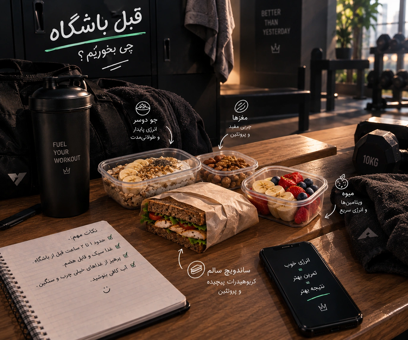 قبل باشگاه چی بخوریم؟ بهترین تغذیه قبل از ورزش و بدنسازی