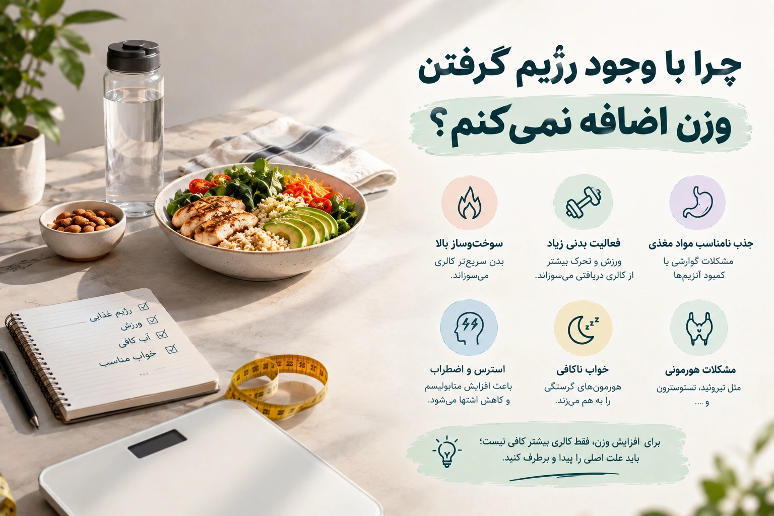 چرا با وجود رژیم وزن اضافه نمیکنم