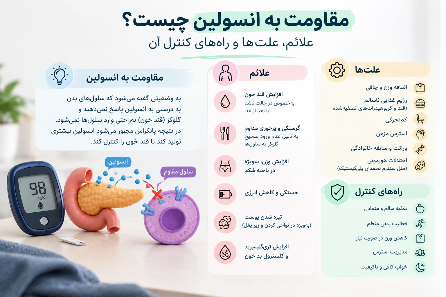 8انسولین چیست و چه نقشی در بدن دارد؟ بررسی عملکرد انسولین