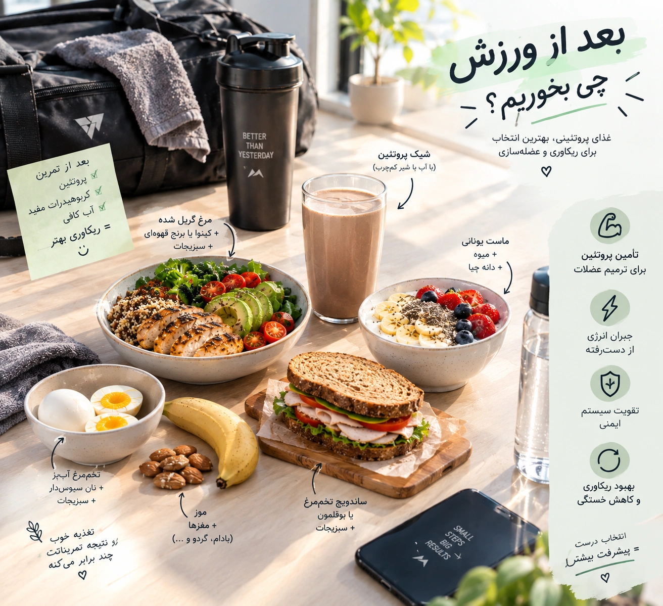 بعد از ورزش چی بخوریم؟ بهترین تغذیه بعد از تمرین
