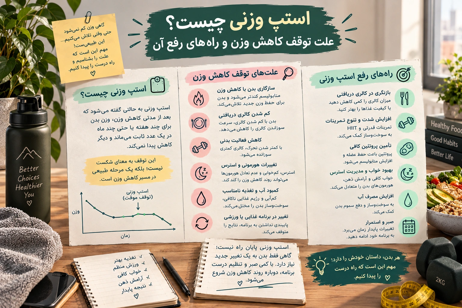 استپ وزنی چیست؟ علت توقف کاهش وزن و راه‌های رفع آن