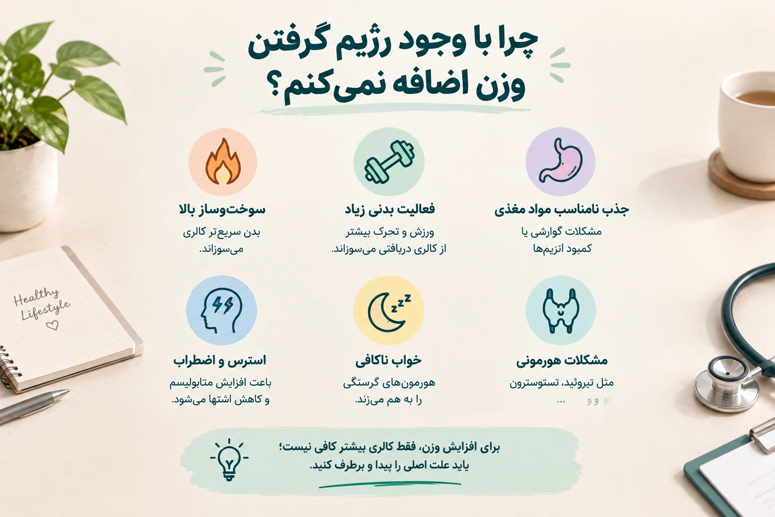 چرا با وجود رژیم وزن اضافه نمیکنم