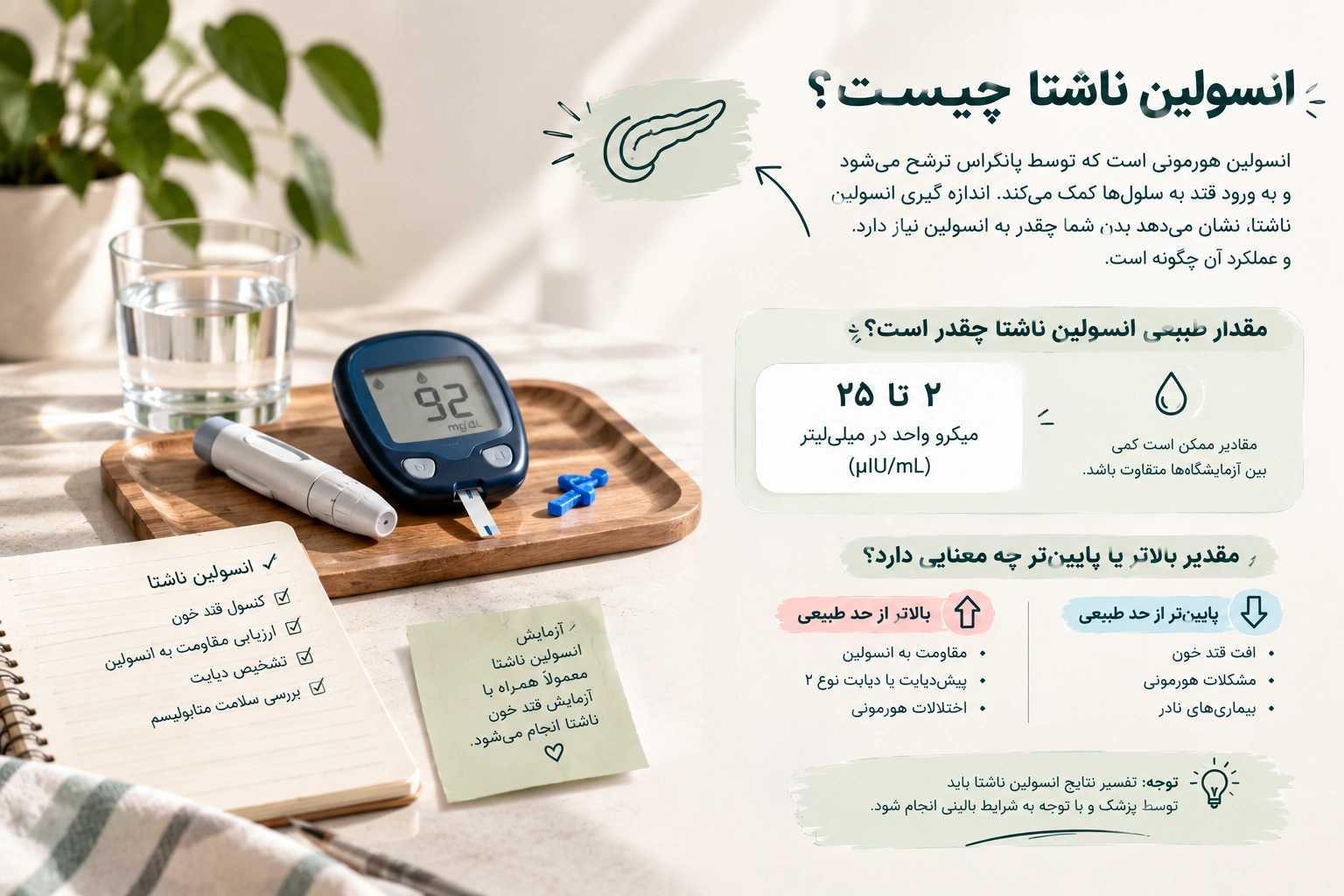 انسولین ناشتا چیست و مقدار طبیعی آن چقدر است؟
